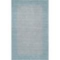 Hand-crafted Light Blue Tone-On-Tone Bordered Decido Wool Area Rug (9' x 13')