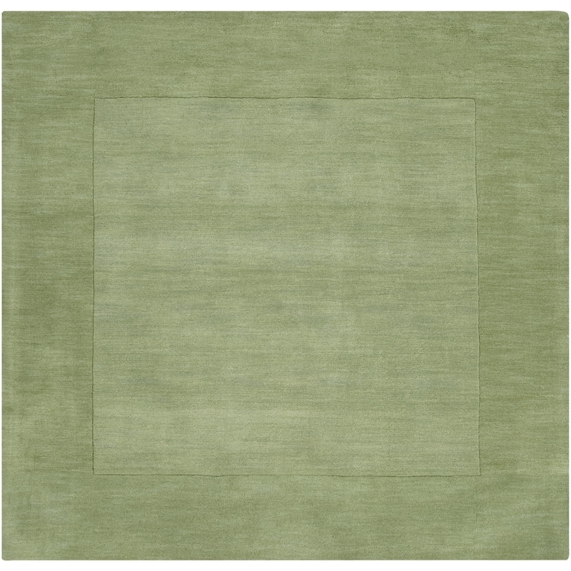 Hand Loomed Odessa Solid Bordered Tone-On-Tone Wool Area Rug