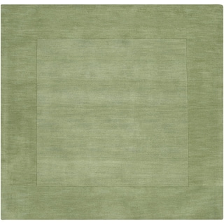 Hand Loomed Odessa Solid Bordered Tone-On-Tone Wool Area Rug