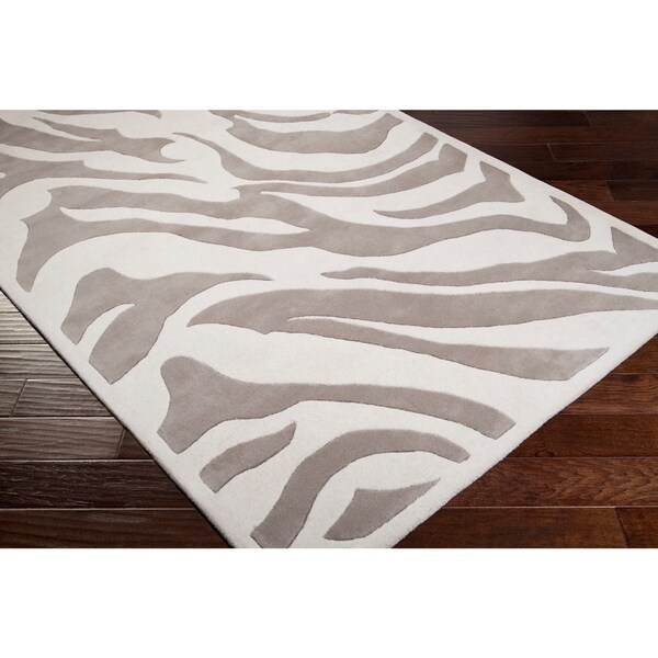 Shop Handtufted Zebra Animal Print Ihypallop Wool Area Rug 2'6 x 8