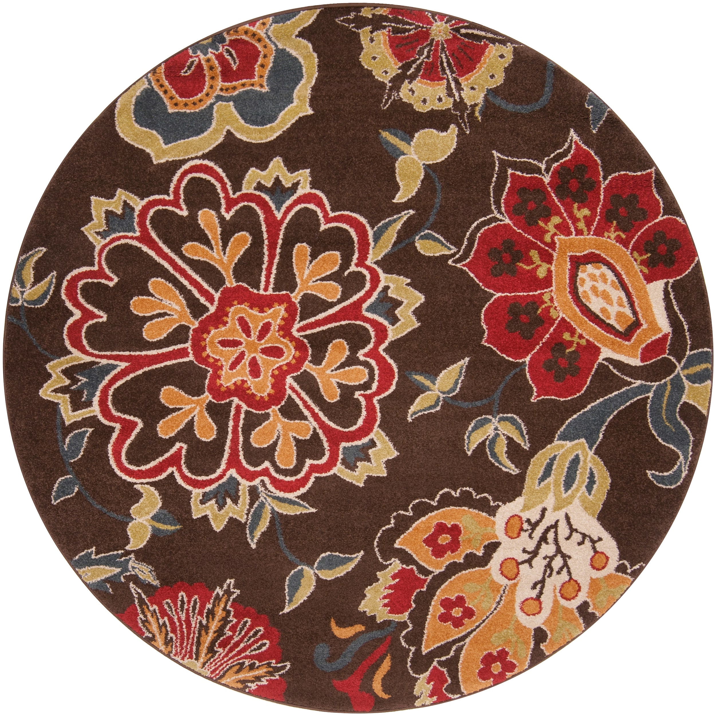 Contemporary Brown Floral Kosmik Area Rug - 6'7 - Free Shipping Today ...