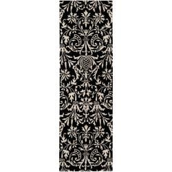 Hand tufted Black Lockio New Zealand Wool Rug (2'6 x 8') Surya Runner Rugs