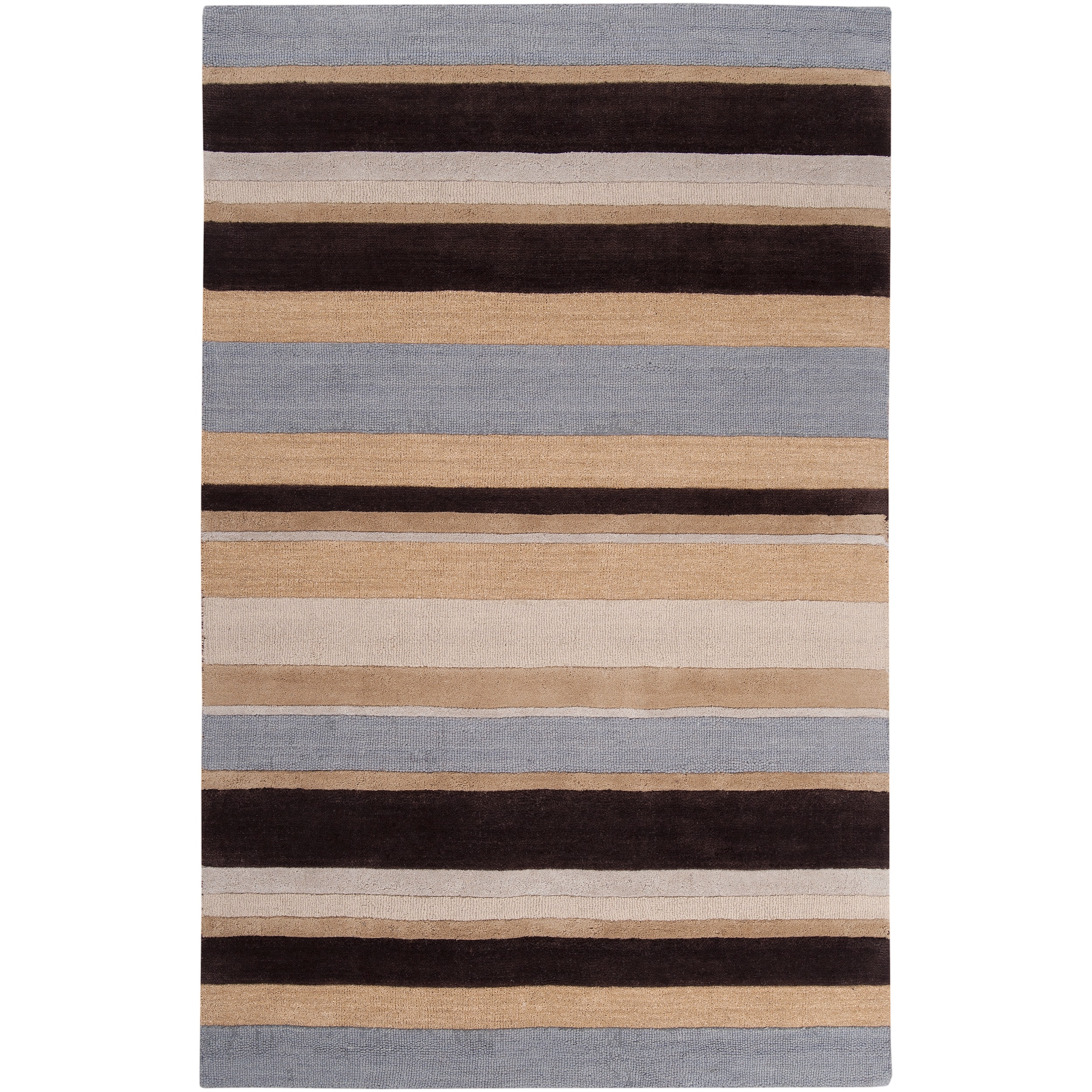 Hand tufted Beige/beige Stripe Celery Wool Rug (33 X 53)