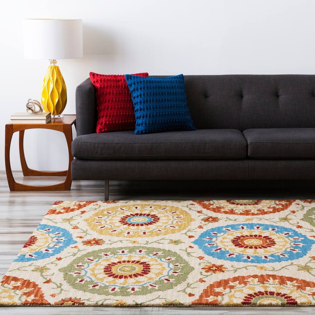 Hand-tufted Tan Matzoh Wool Area Rug - 3'3" x 5'3"