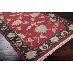 Hand woven Burgundy Southwestern Baba New Zealand Wool Rug (3' x 5') Surya 3x5   4x6 Rugs