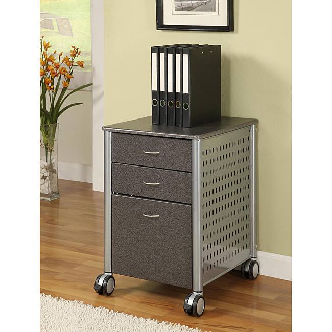 Innovex Granite Black Mobile Filing Cabinet
