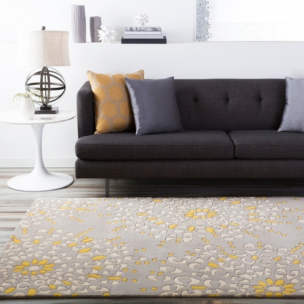 Hand-tufted Contemporary Gray Zandoline New Zealand Wool Abstract Area Rug - 8' x 11'