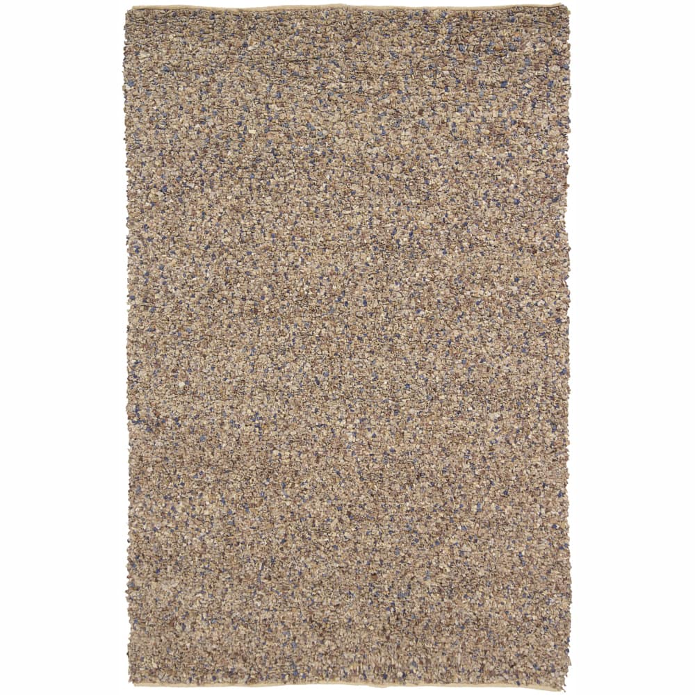 Hand-woven Mandara Tan Shag Rug (2'6 x 6')