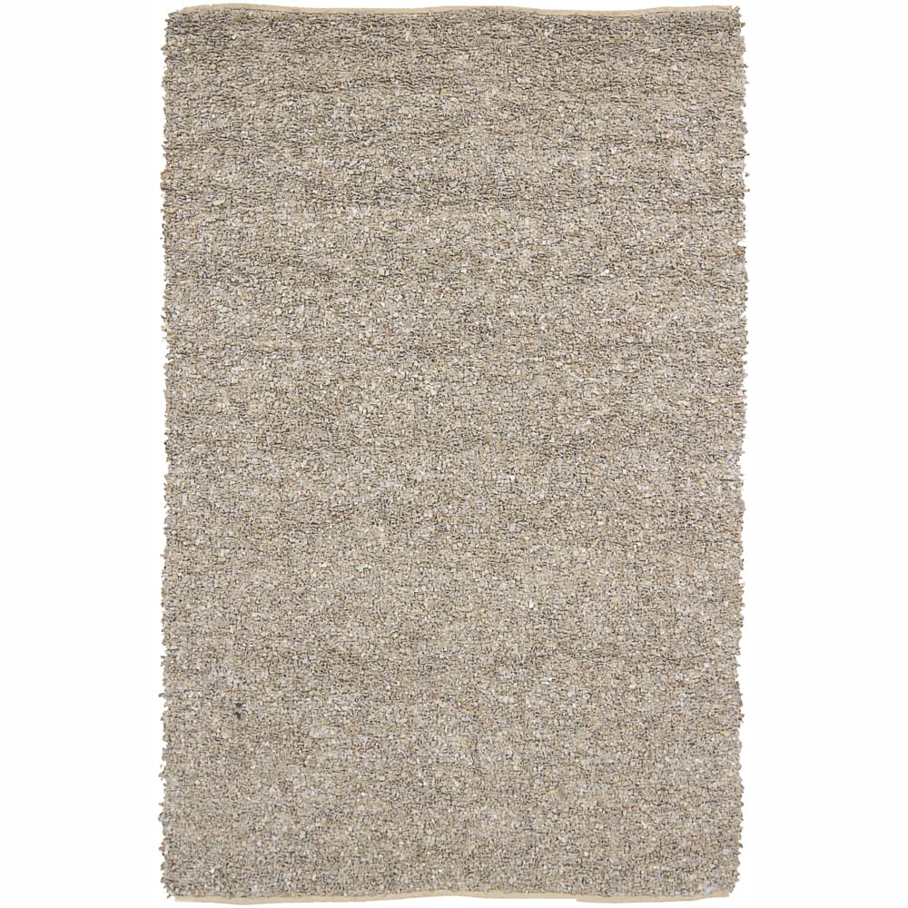 Handwoven Ivory/Gray/Tan Mandara Shag Rug