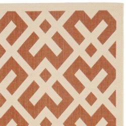 Poolside Terracotta/Bone Indoor/Outdoor Polypropylene Rug (5'3" x 7'7") Safavieh 5x8   6x9 Rugs