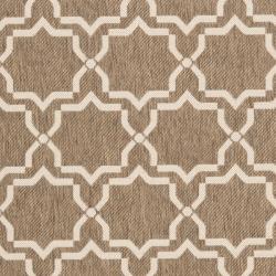 Poolside Brown/ Bone Indoor Outdoor Rug (5'3 x 7'7) Safavieh 5x8   6x9 Rugs