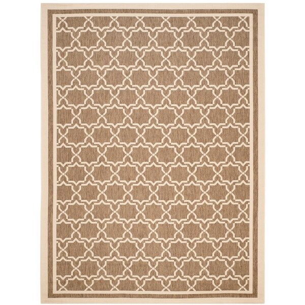 Safavieh Courtyard Poolside Brown/ Bone Indoor/ Outdoor Rug - 9' x 12'