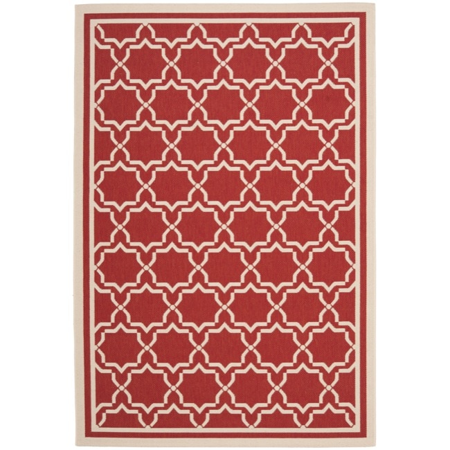 Poolside Red/ Bone Indoor Outdoor Rug (4 X 57)