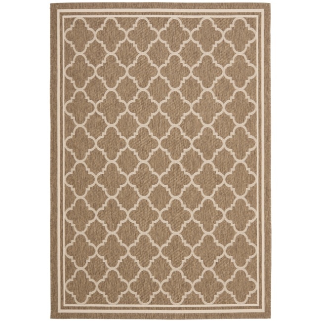 Poolside Brown/bone Indoor/outdoor Bordered Rug (4 X 57)