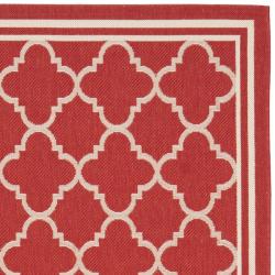 Power Loomed Poolside Red/Bone Indoor Outdoor Rug (4' x 5'7") Safavieh 3x5   4x6 Rugs