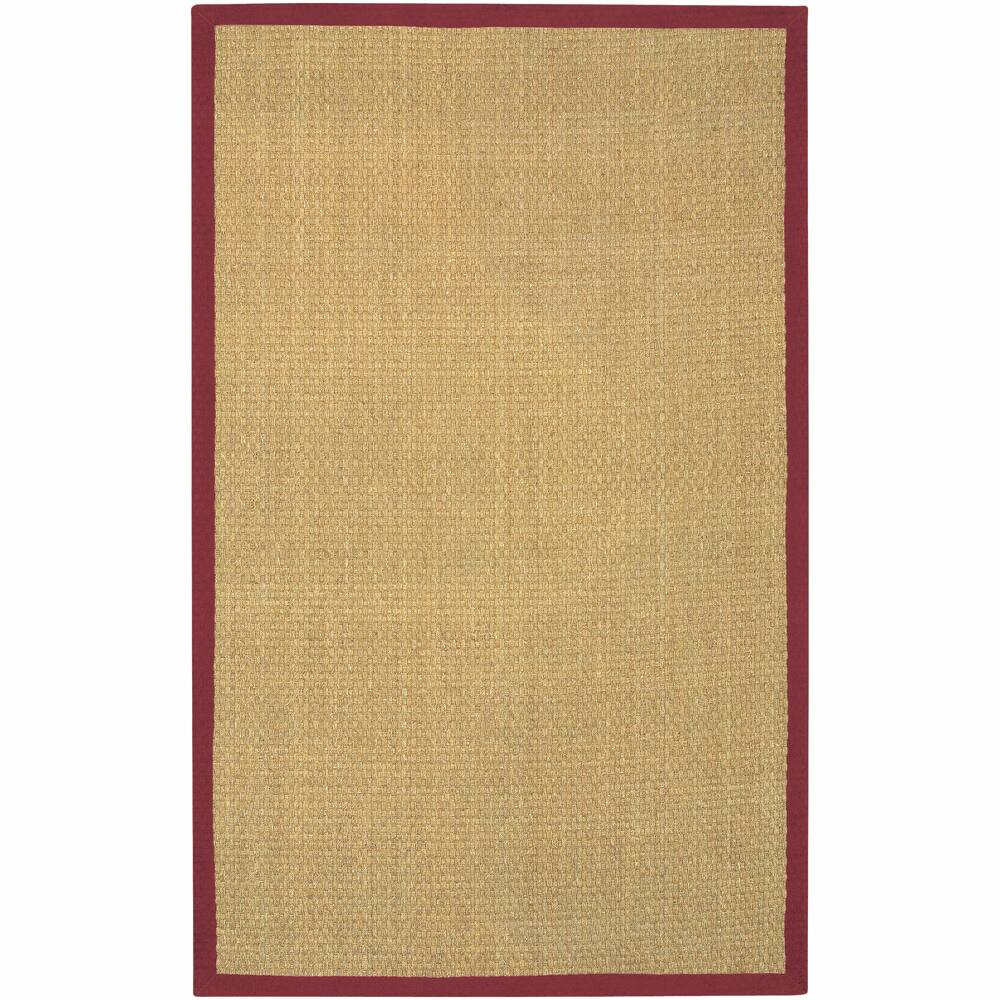 Artist's Loom Hand-woven Contemporary Border Natural Eco-friendly Seagrass Rug - 2'6 x 8'