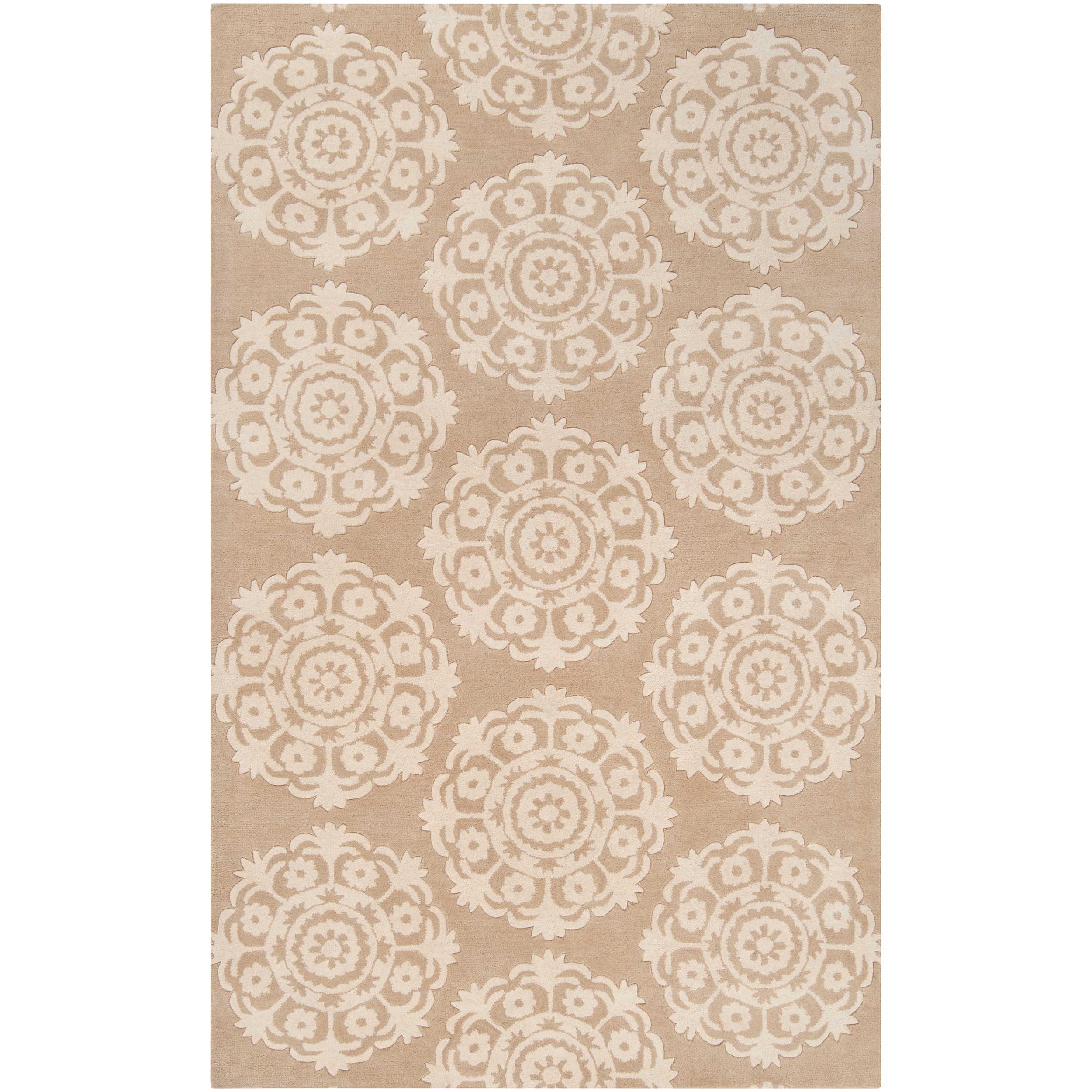 Hand tufted Tan Twilled Wool Rug (5 X 8)