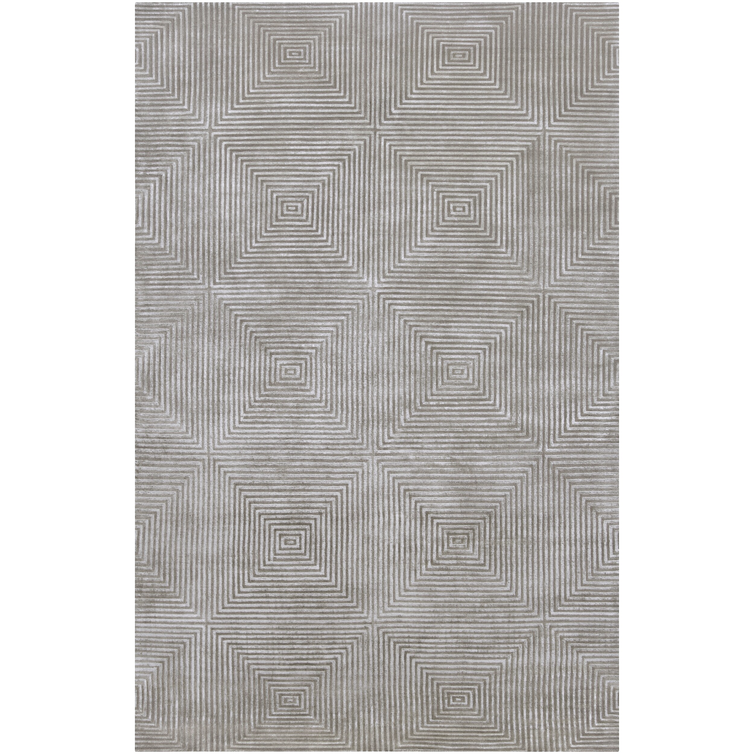 Candice Olson Hand knotted Gray Apeiro Geometric Wool Rug (5 X 8)