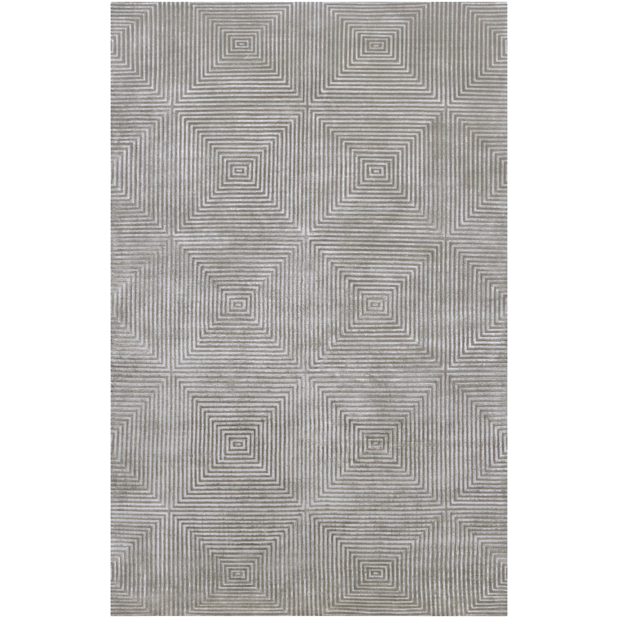 Candice Olson Hand knotted Gray Apeiro Geometric Wool Rug (4 X 6)