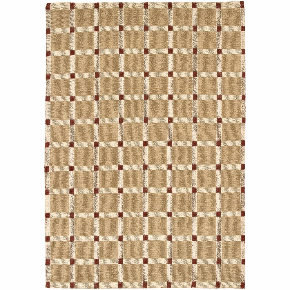 Handwoven Mandara Tan Geometric Pattern Rug (2 X 3)