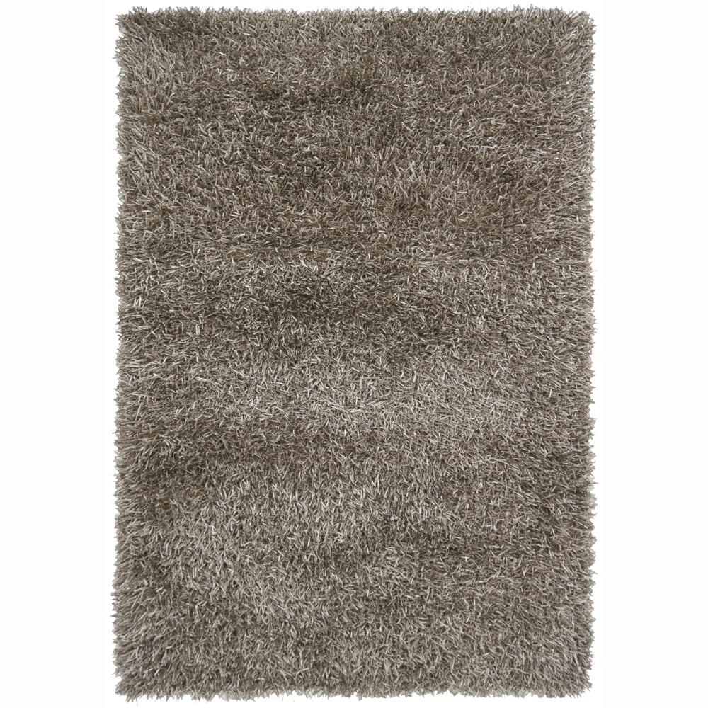 Hand woven Mandara Beige Plush Shag Rug (5 X 76)