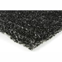 Hand woven Mandara Black/ White Shag Rug (5' x 7'6) Mandara 5x8   6x9 Rugs