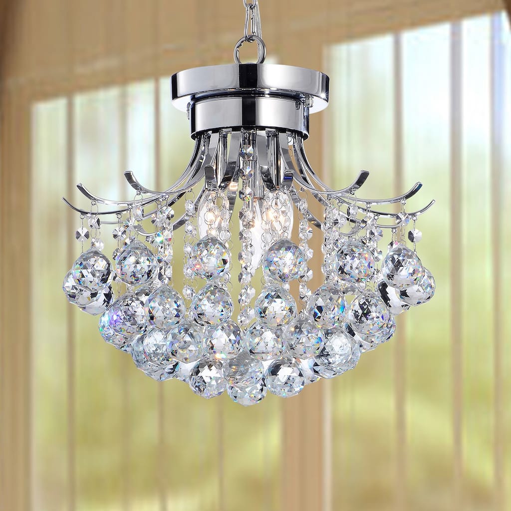 Indoor Chrome Crystal Ball 3-light Chandelier