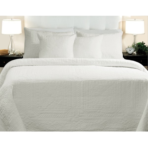 Adele Cotton King size White Quilt Set