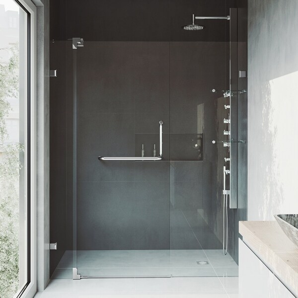 VIGO Pirouette 54-inch Pivot Shower Door Clear/Chrome