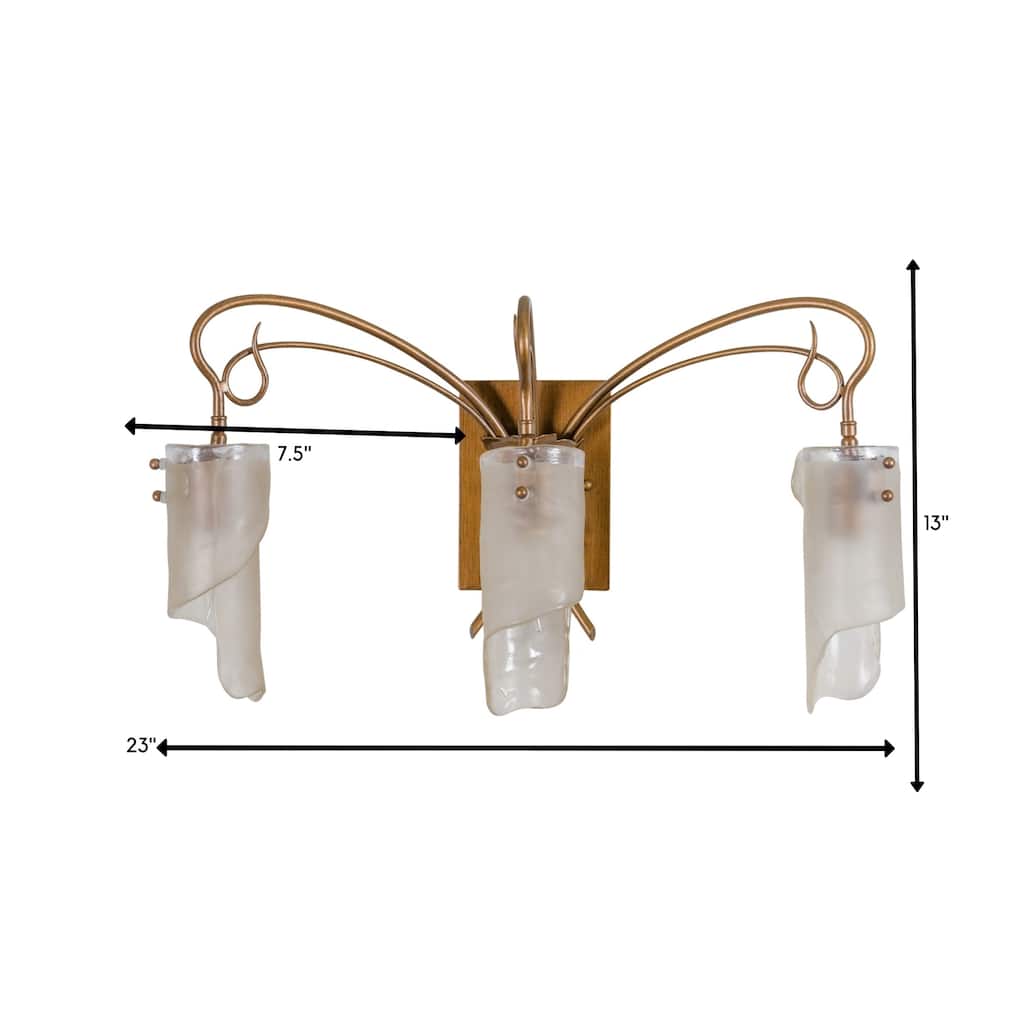 Varaluz Soho 3-light Brown Hammered Ore Ice Glass Light Fixture