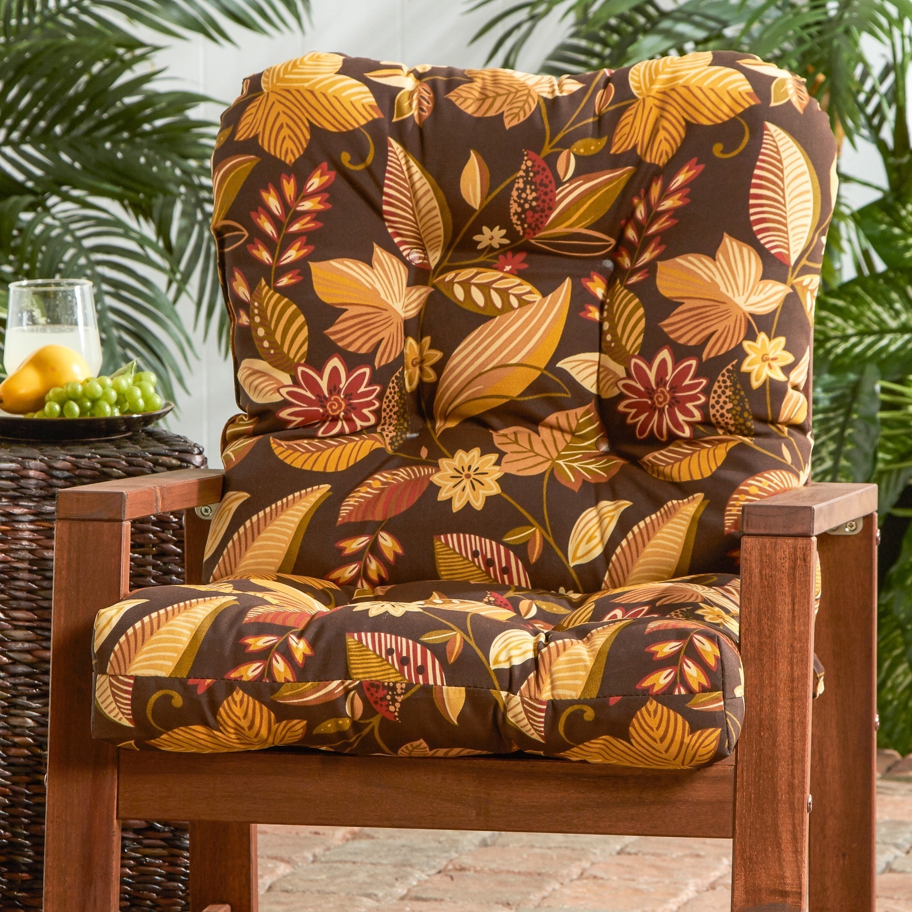 Outdoor Timberland Floral Seat/ Back Combo Cushion