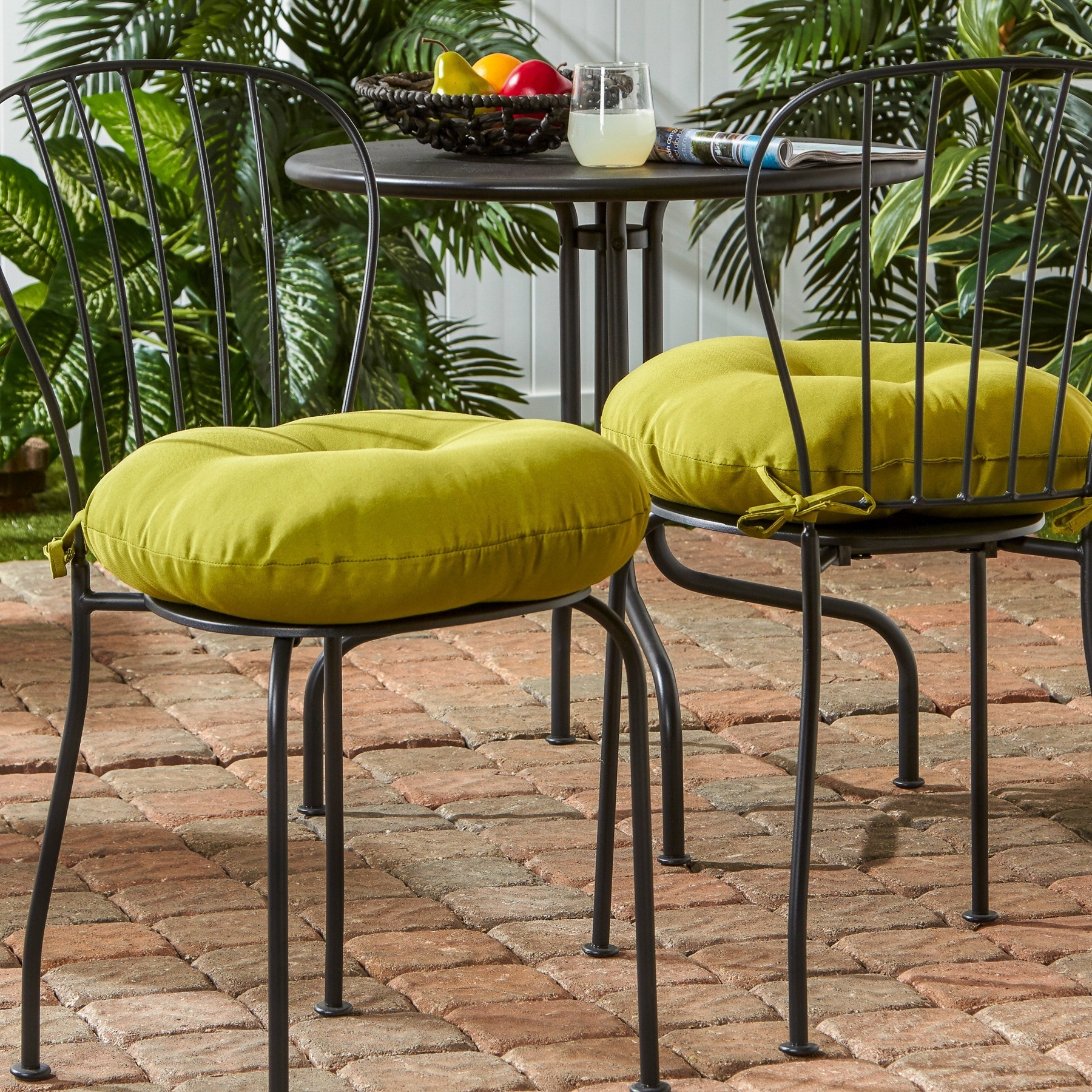 18 inch Round Outdoor Kiwi Bistro Chair Cushion (set Of 2)