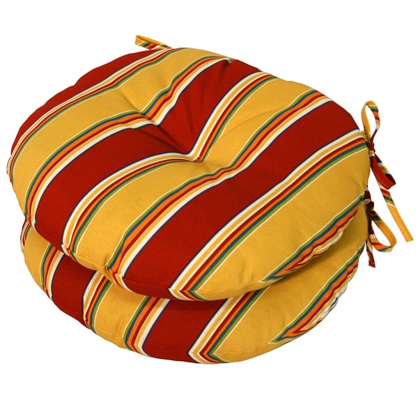 15-inch Round Outdoor Carnival Bistro Chair Cushions (Set of 2)