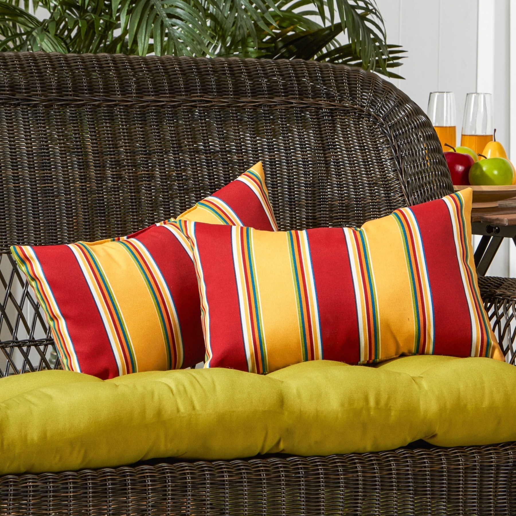 Mayan Stripe Rectangle Outdoor Accent Pillows (set Of 2)