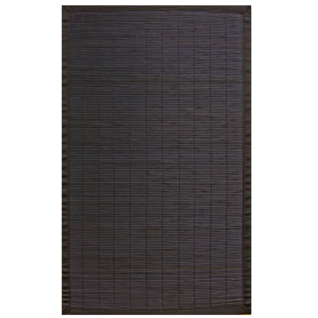 Midnight Bamboo Rug With Black Border (4 X 6)