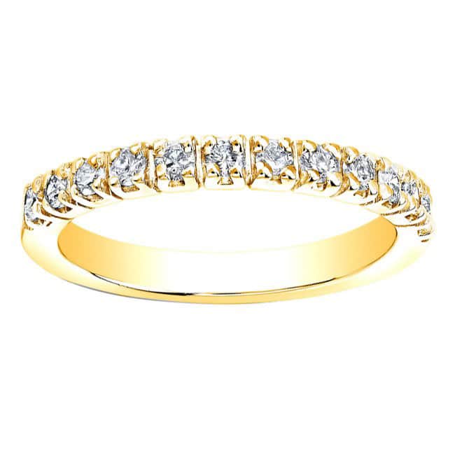 Auriya 5/8ctw Ultra-Thin Stackable Diamond Wedding Band 14k Gold (H-I, I1-I2) - 4 - Yellow