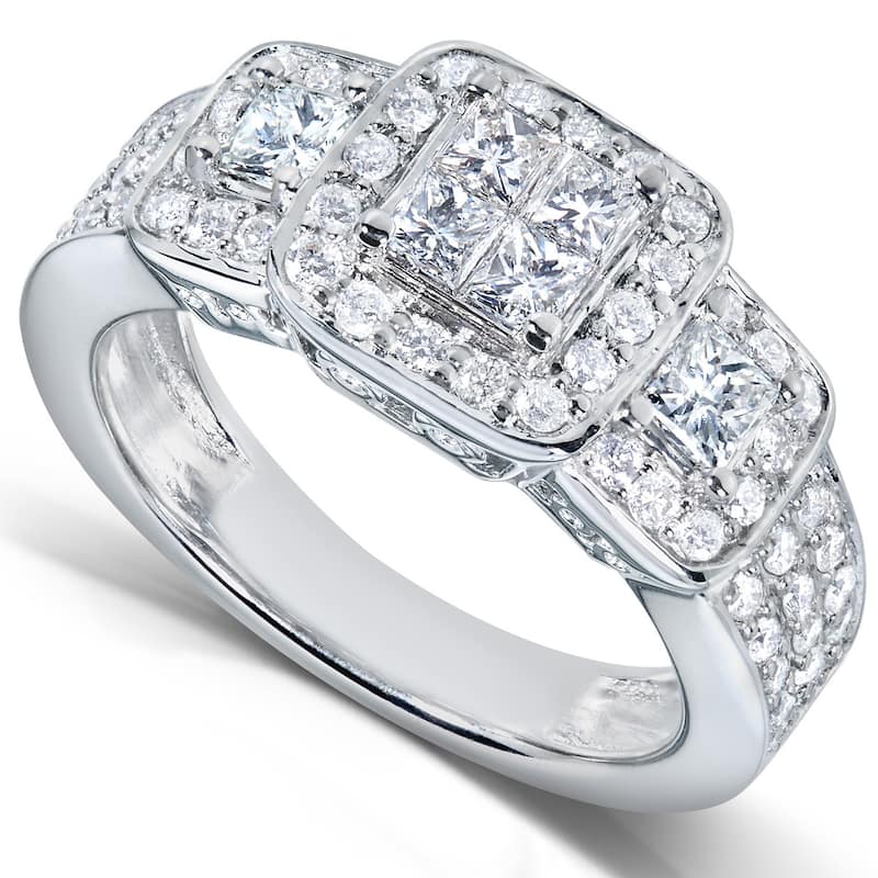 Annello by Kobelli 14k White Gold 1ct TDW Diamond Engagement Ring