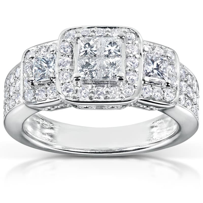 Annello by Kobelli 14k White Gold 1ct TDW Diamond Engagement Ring - 4