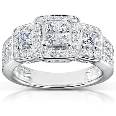Annello by Kobelli 14k White Gold 1ct TDW Diamond Engagement Ring