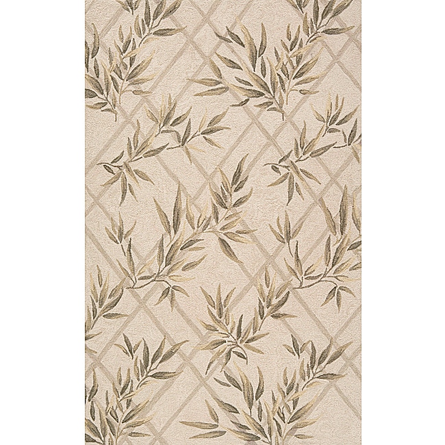 South Beach Indoor/outdoor Ivory Leaves Rug (39 X 59)