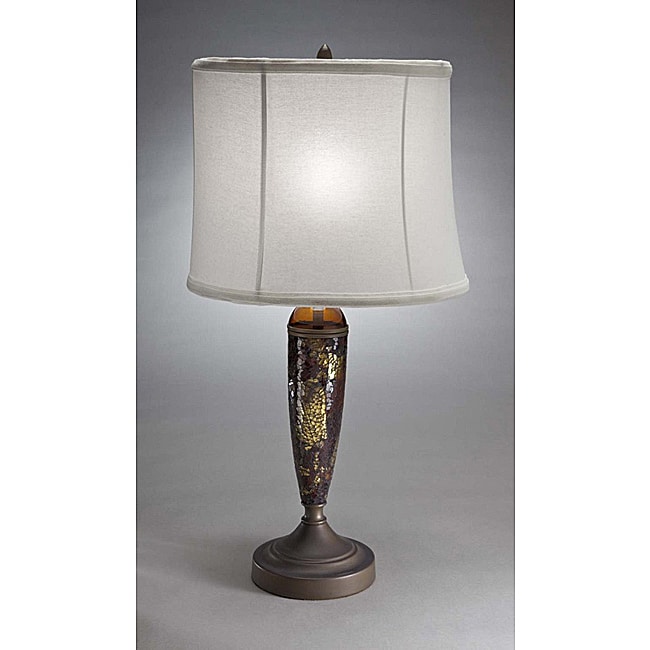 Aztec Lightng Transitional 1 light Table Lamp In Bronze And Mosaic