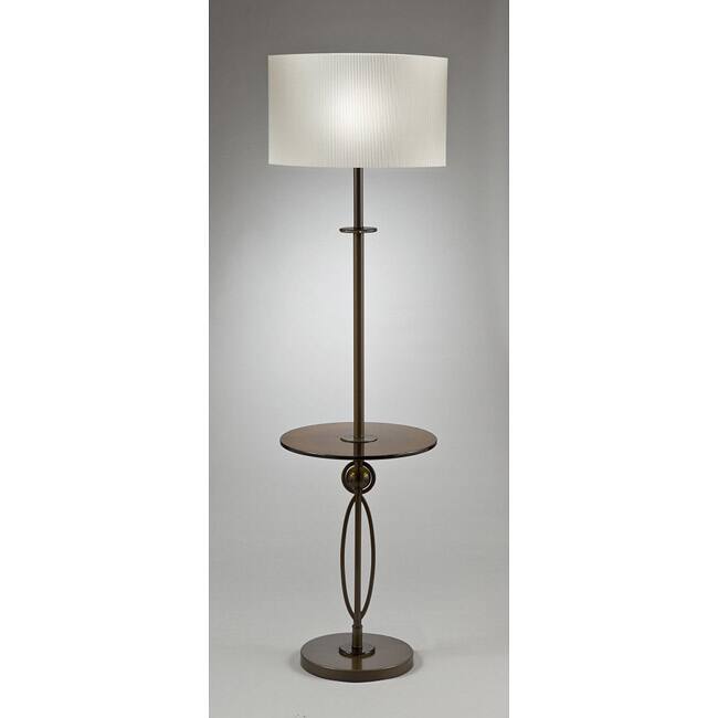 Transitional 1-light Floor Lamp in Bronze with Table