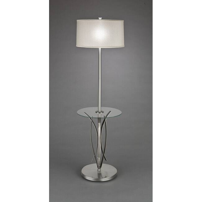 Contemporary 1-light Brushed Nickel Floor Lamp