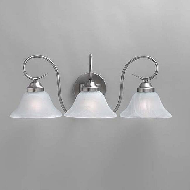 Transitional Brushed Nickel 3-light Bath Light Fixture