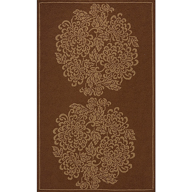 Indoor/ Outdoor South Beach Brown Bouquet Rug (2 X 3)