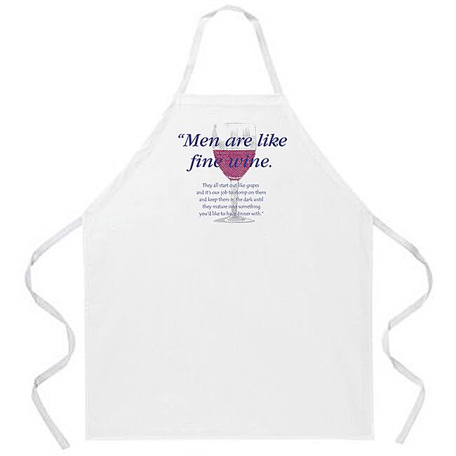 'Men Are Like Fine Wine' Kitchen Apron-Natural