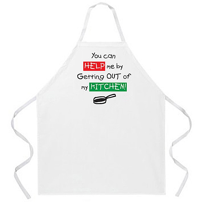 Attitude Aprons Get Out Of My Kitchen White Apron  