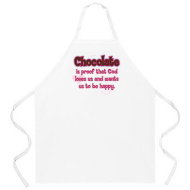 'Chocolate Is Proof' Apron-White