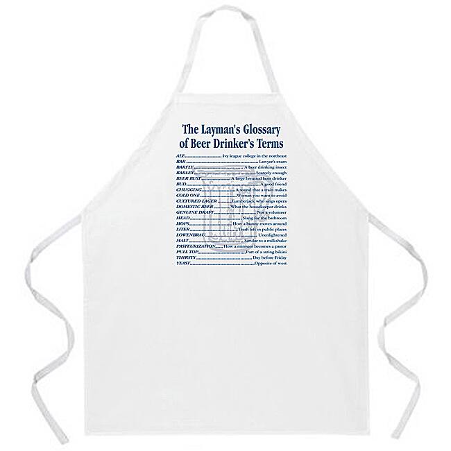 Attitude Aprons 'Beer Drinker's Terms' White Apron