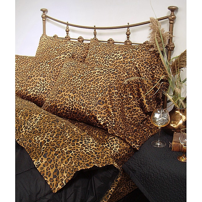 Scent Sation Wildlife 200 Tc Leopard Twin Xl size Sheet Set Brown Size Twin XL